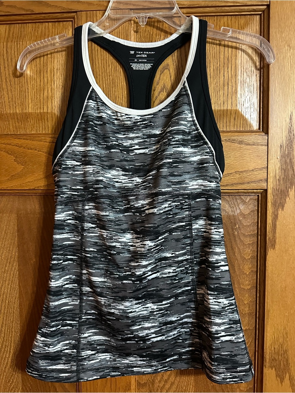 tek gear Black & White Space-Dye Racerback Tank